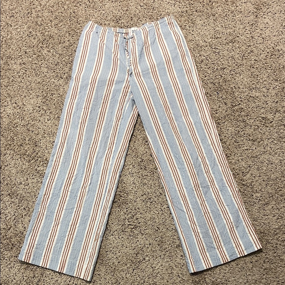 BDG Blue and White Striped Straight Leg Pants